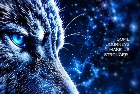 Wolf face “Some Journeys Make Us Stronger”